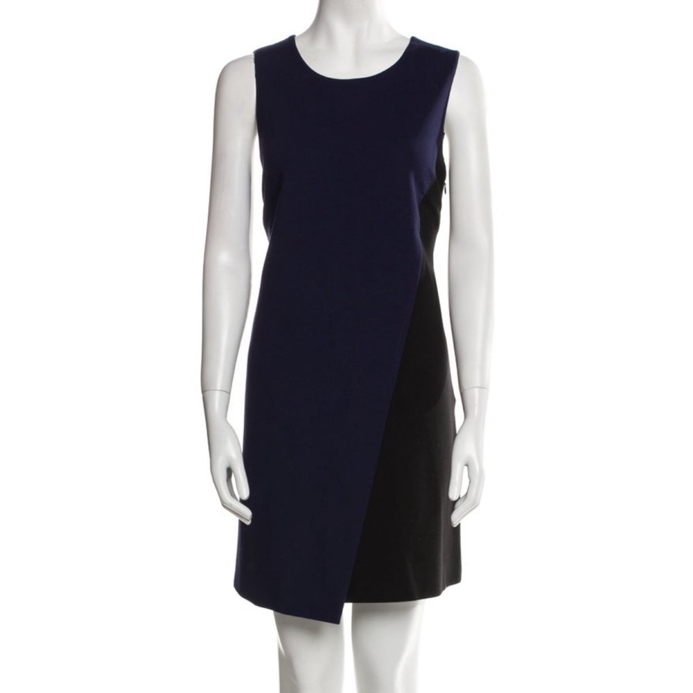 Like 🆕 Diane Von Furstenberg asymmetrical little black and blue accent dress